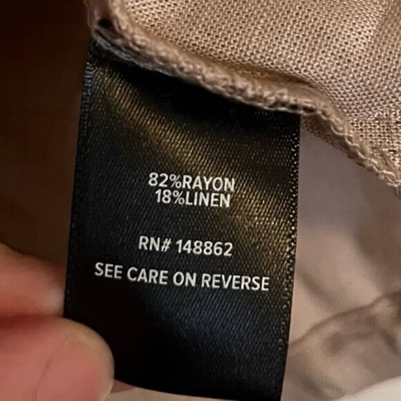 Torrid Size 3xl Linen Blend Button Font Short Sleeve Top Beige - Picture 7 of 7